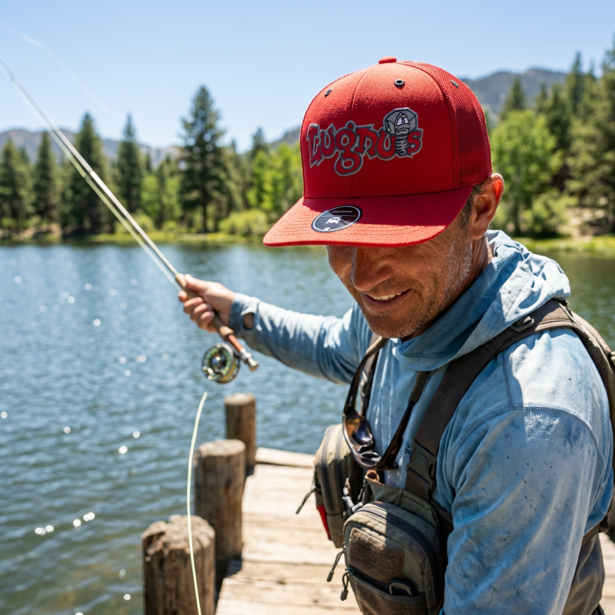 Lugnuts Zapped Blackhawk Cap - Cardinal, fishing