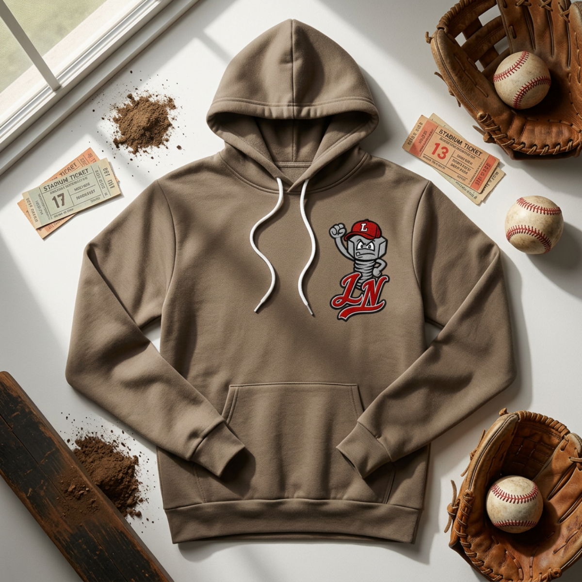 Lugnuts Premium Sponge Fleece Hoodie - Vintage Brown
