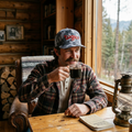 Lugnuts Zapped Blackhawk Cap - Grey Old School Camo, at the cabin