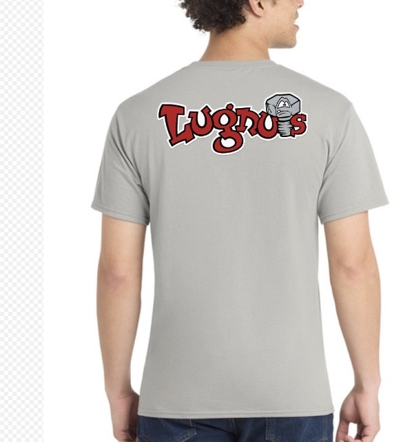 Lugnuts Adult Fan Tee - Silver back, Lugnuts logo