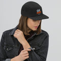 Five panel cap, Black, front view