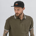 Five panel cap, Black, front view