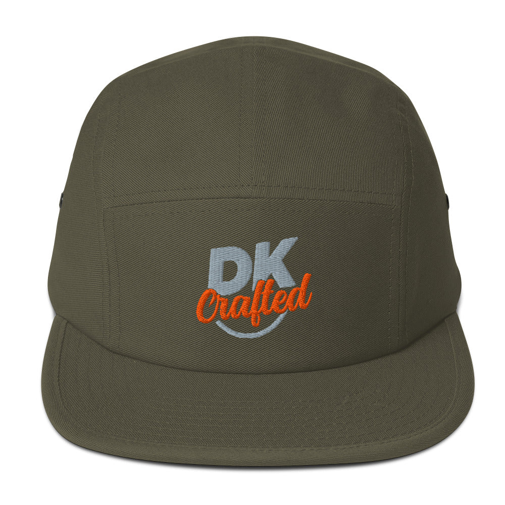 Five panel cap, Olive, front view