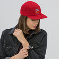 Five panel cap, Red, front view