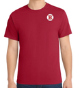 Lugnuts Adult Fan Tee - Red front, number patch