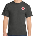 Lugnuts Adult Fan Tee - Black Heather front, number patch