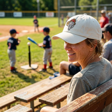 Lugnuts Baseball Mom Cap - Off White lifestyle at the game