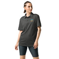 Adidas space-dyed polo shirt in Black Melange, front view