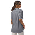 Adidas space-dyed polo shirt in Collegiate Navy Melange, back view