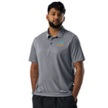 Adidas space-dyed polo shirt in Collegiate Navy Melange, front view