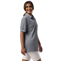 Adidas space-dyed polo shirt in Collegiate Navy Melange, right front view