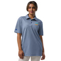 Adidas space-dyed polo shirt in Collegiate Royal Melange, front view