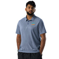 Adidas space-dyed polo shirt in Collegiate Royal Melange, front view
