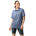 Adidas space-dyed polo shirt in Collegiate Royal Melange, front view