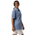 Adidas space-dyed polo shirt in Collegiate Royal Melange, right front view