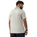 Adidas space-dyed polo shirt in Grey One Heather, back view
