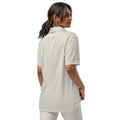 Adidas space-dyed polo shirt in Grey One Heather, back view