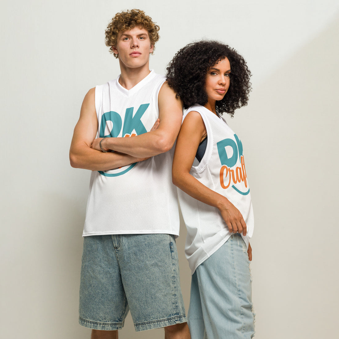 Premium basketball jersey, White, front view