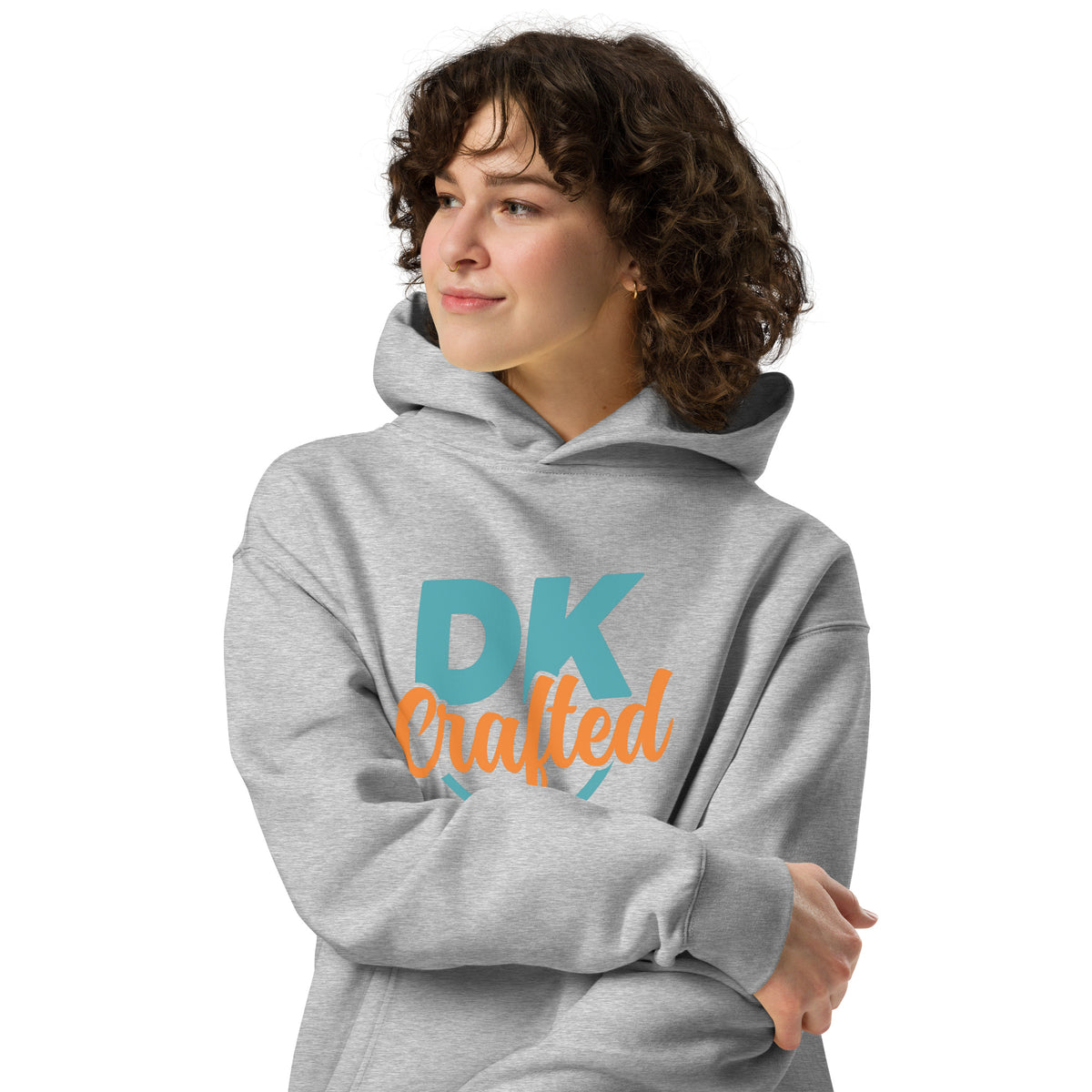 Unisex oversized hoodie, Athletic Heather, front view