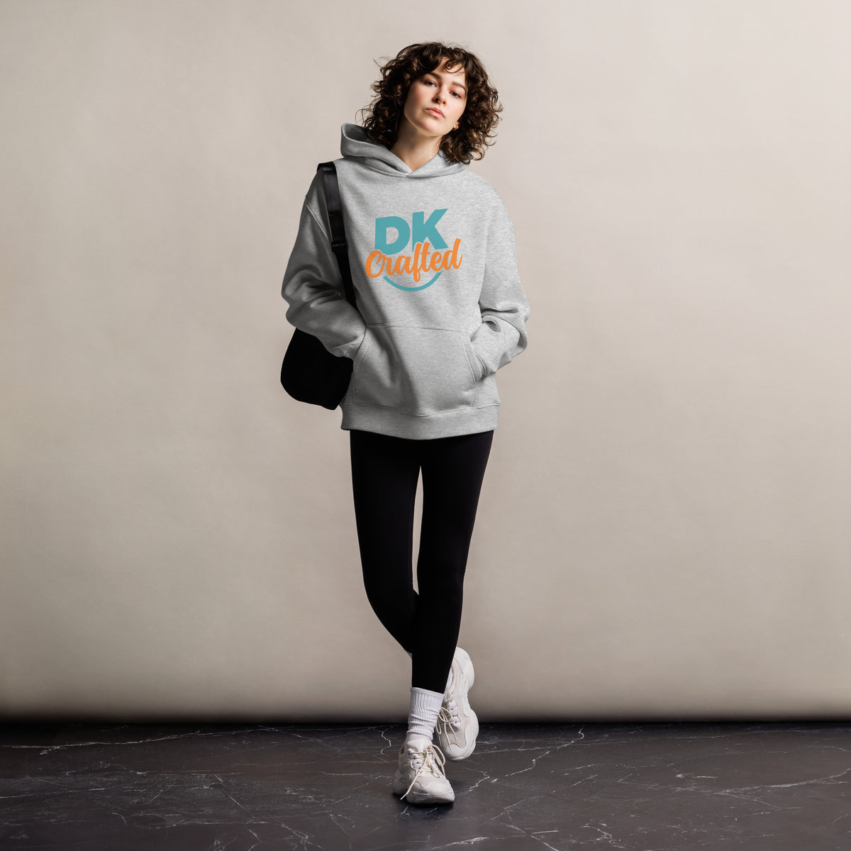 Unisex oversized hoodie, Athletic Heather, front view
