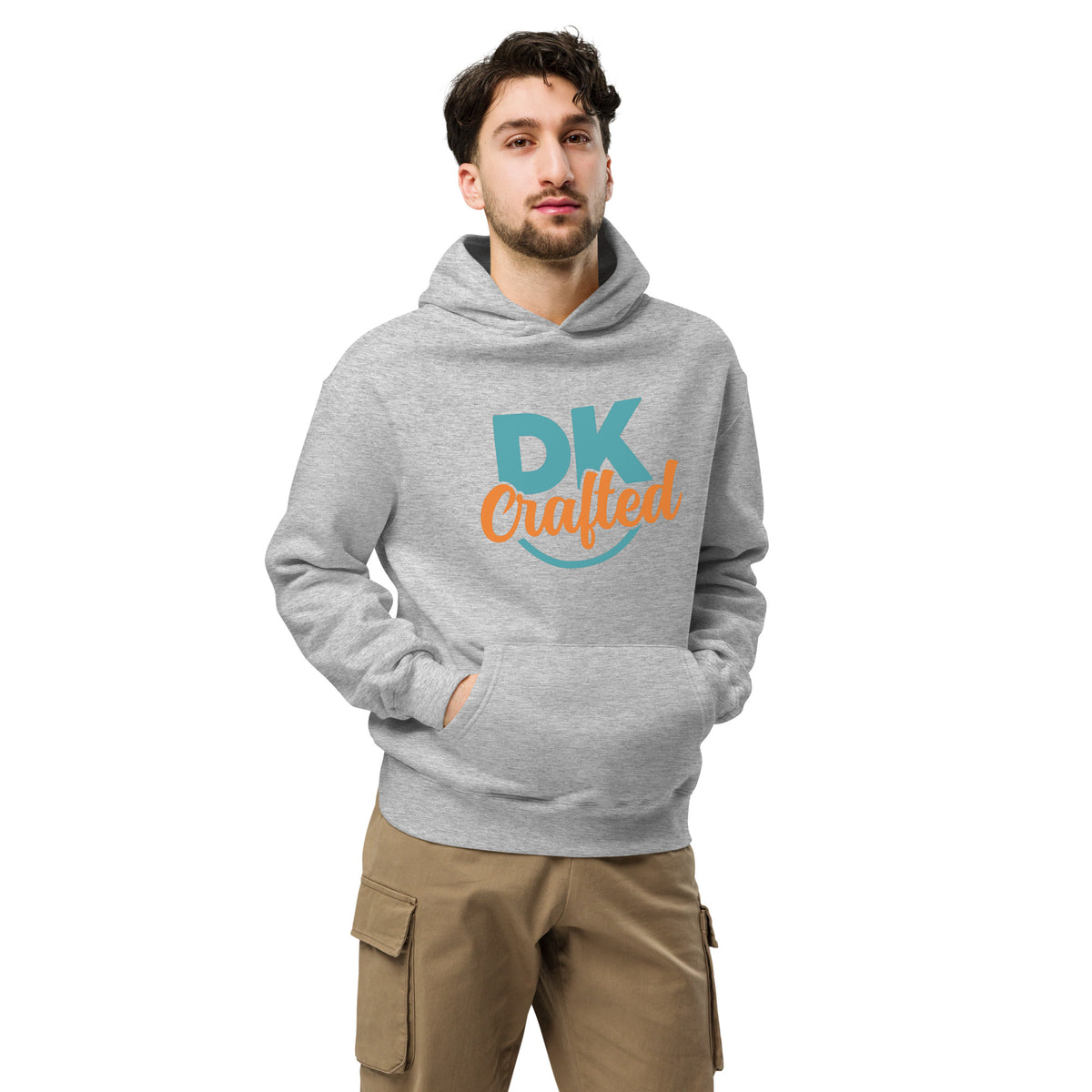 Unisex oversized hoodie, Athletic Heather, front view