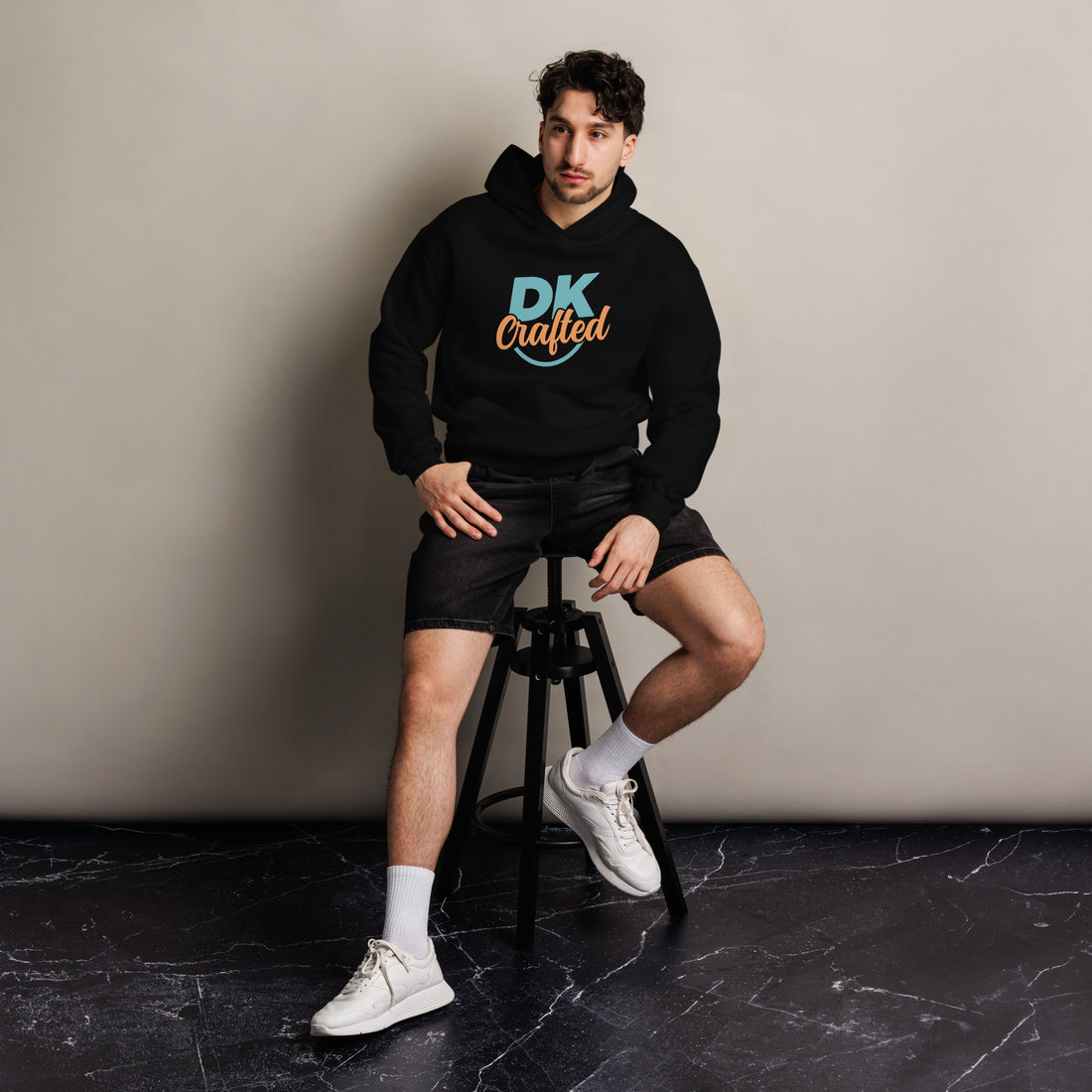 Unisex oversized hoodie, Black, front view