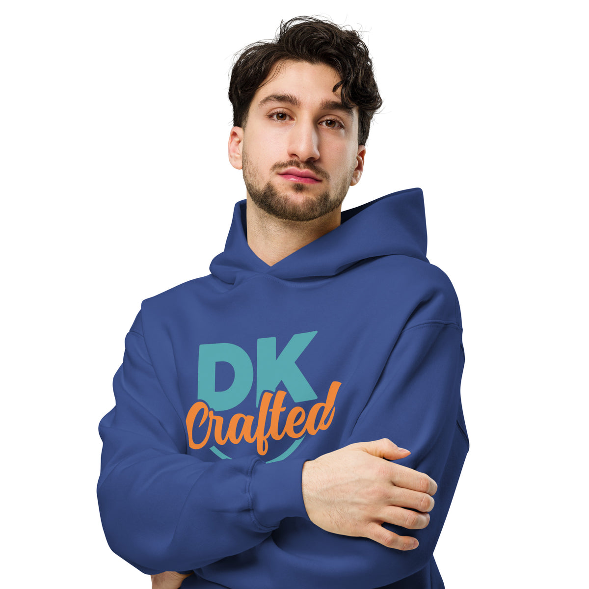 Unisex oversized hoodie, Cobalt, front view