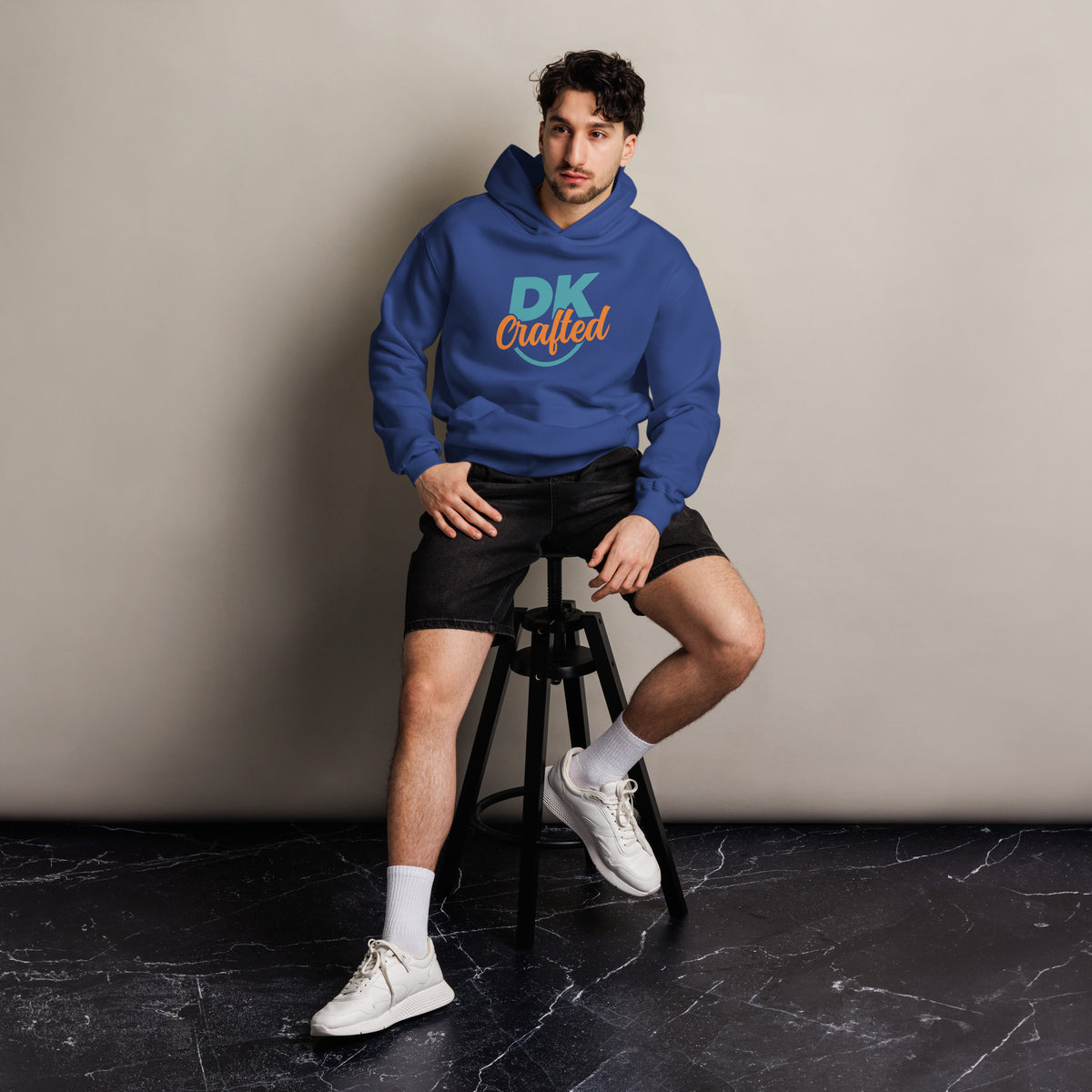 Unisex oversized hoodie, Cobalt, front view