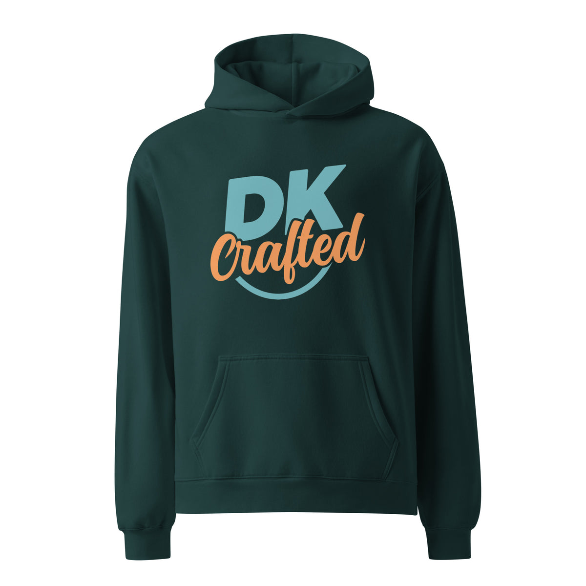 Unisex oversized hoodie, Pine Green, front view