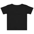 Baby jersey t-shirt in Black, back view
