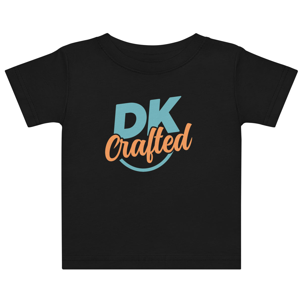 Baby jersey t-shirt in Black, front view