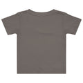 Baby jersey t-shirt in Charcoal, back view