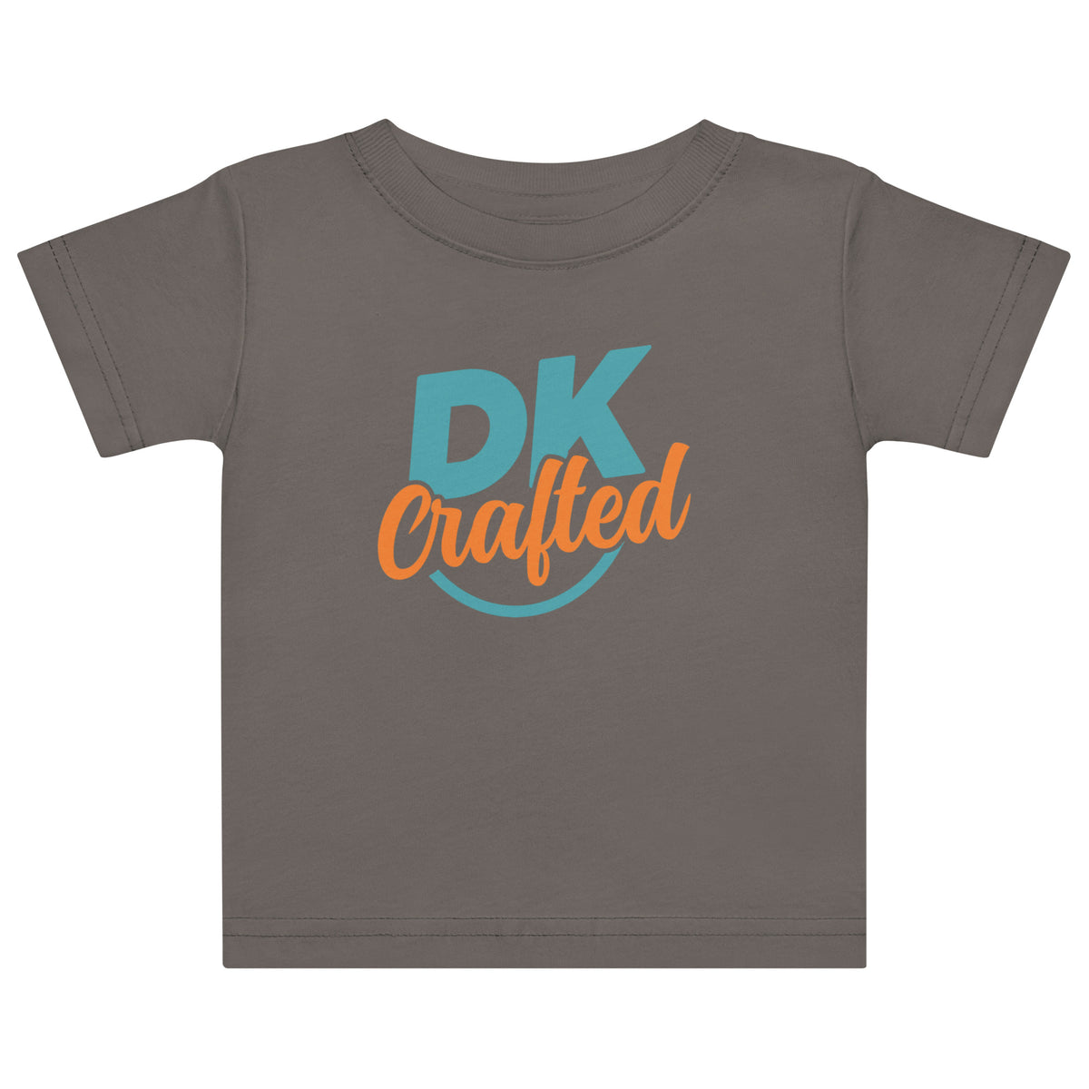 Baby jersey t-shirt in Charcoal, front view