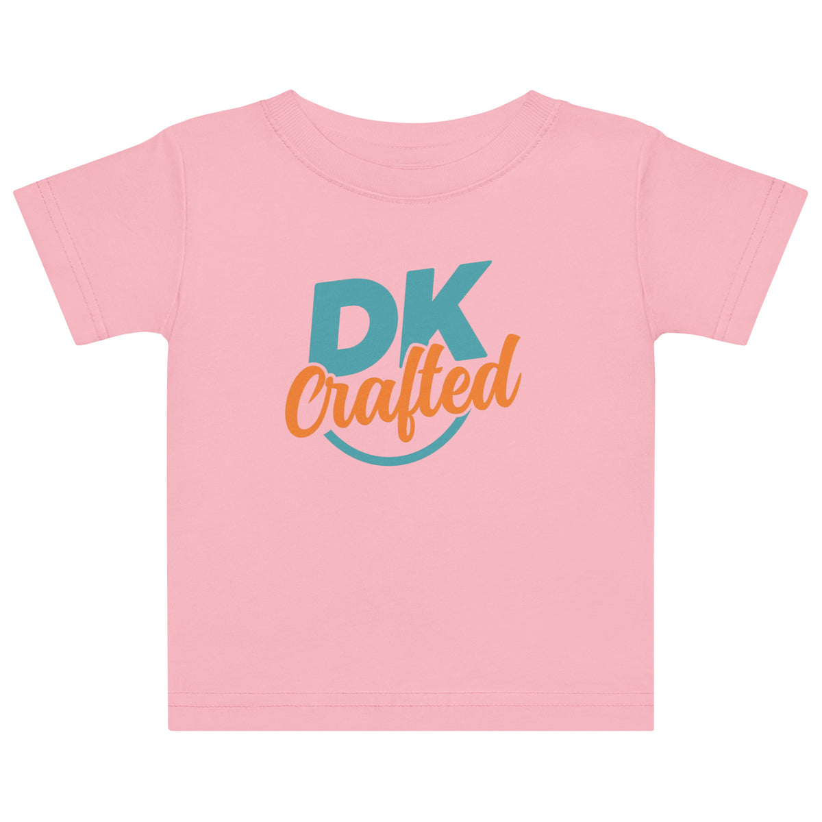 Baby jersey t-shirt in Pink, front view