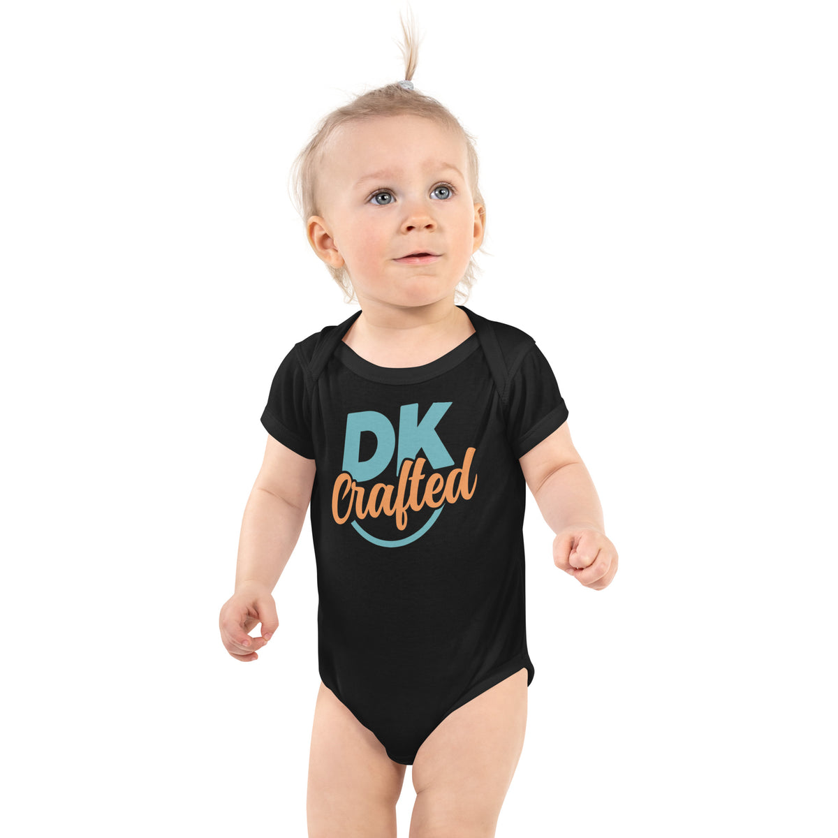 Infant bodysuit, Black, front view