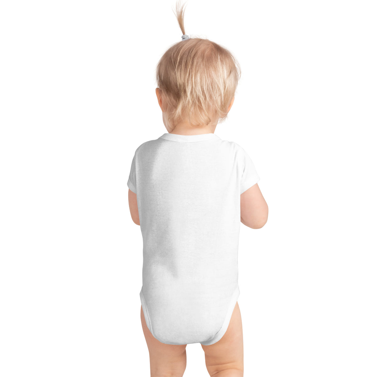 Infant bodysuit, White, back view