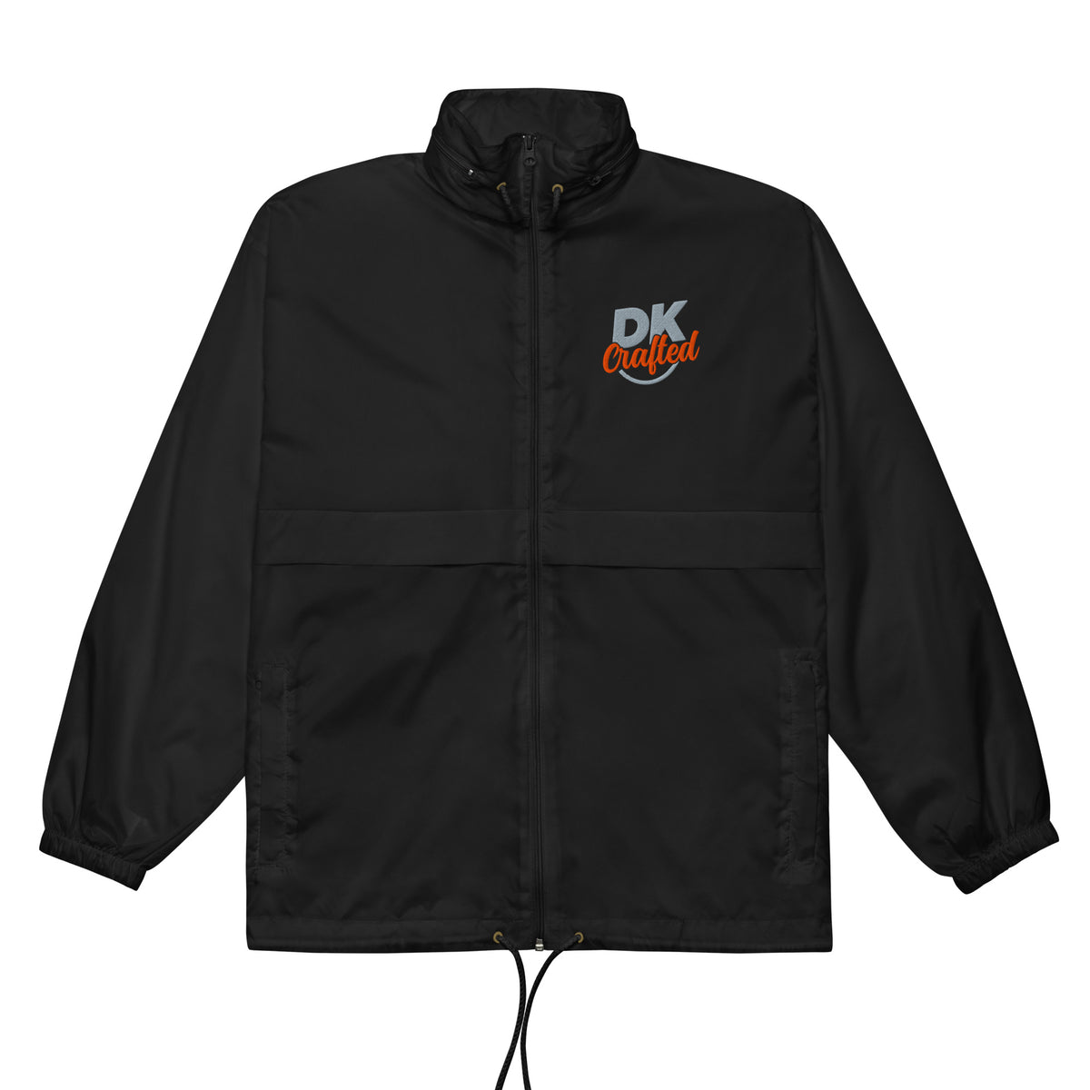 Unisex windbreaker, Black, front view