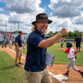 Lugnuts coach celebrating in the boonie hat