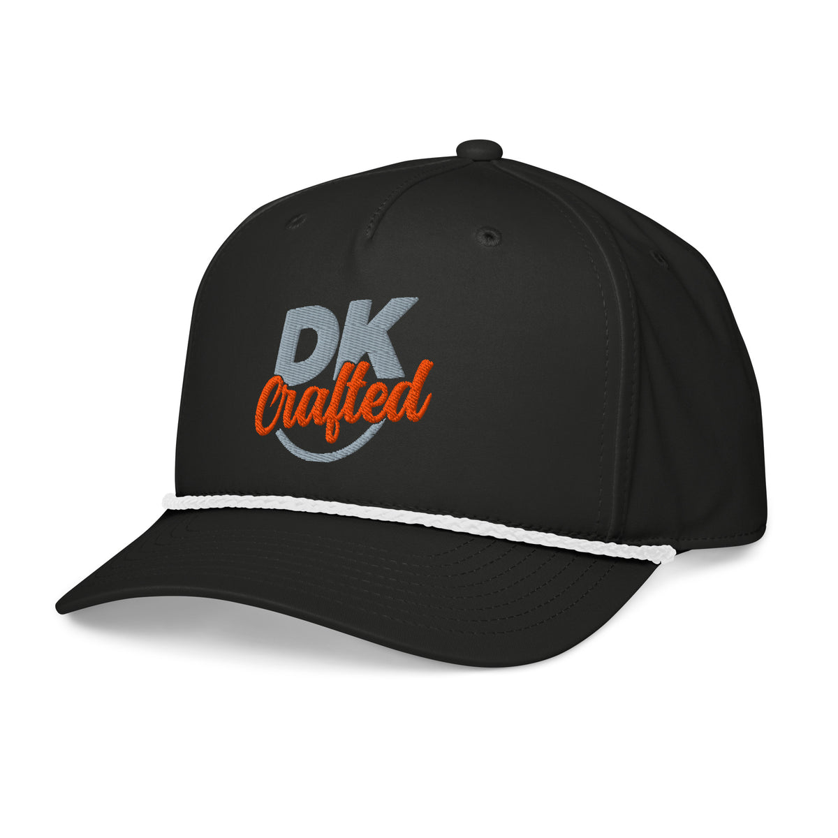 Classic rope cap in Black/White, left front view
