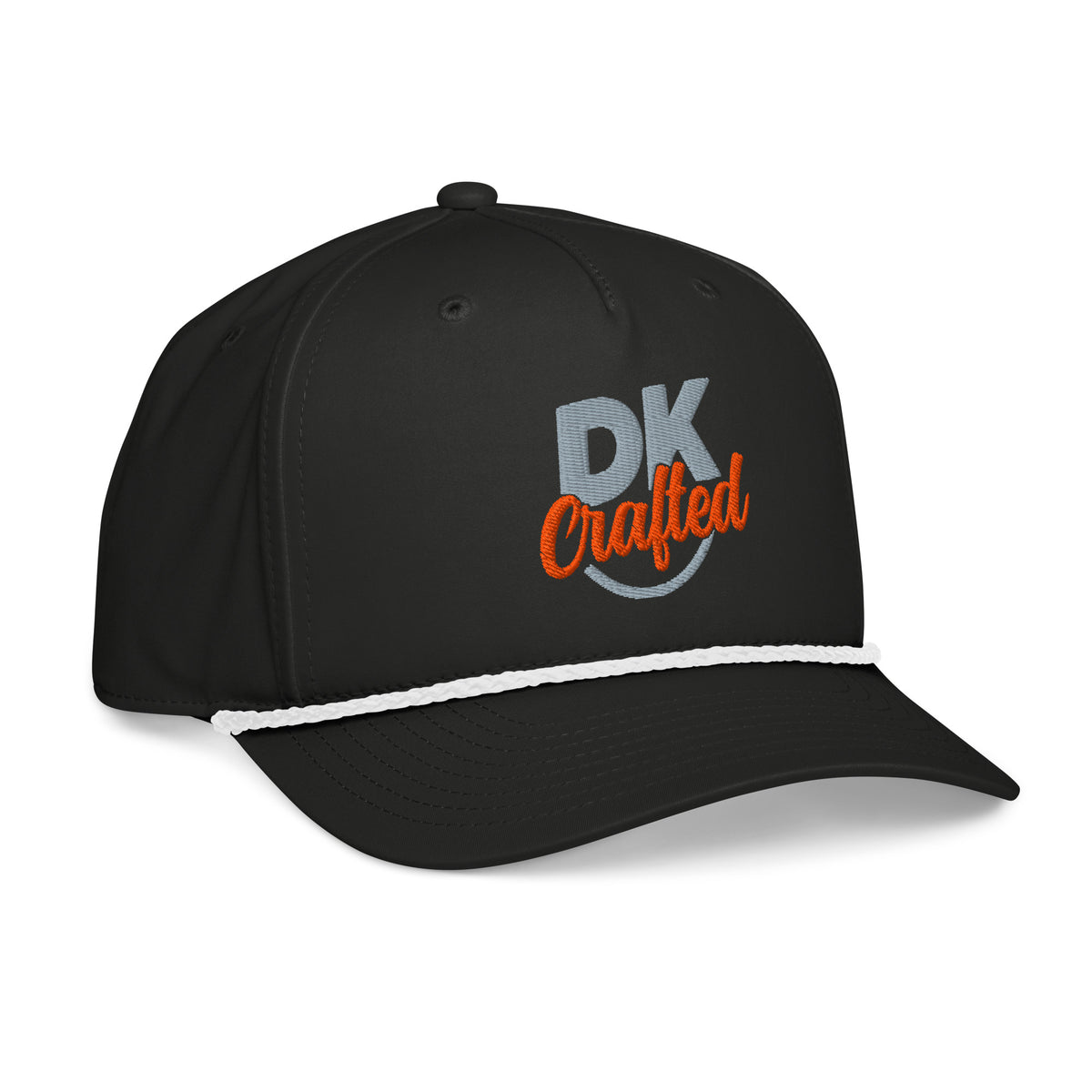 Classic rope cap in Black/White, right front view