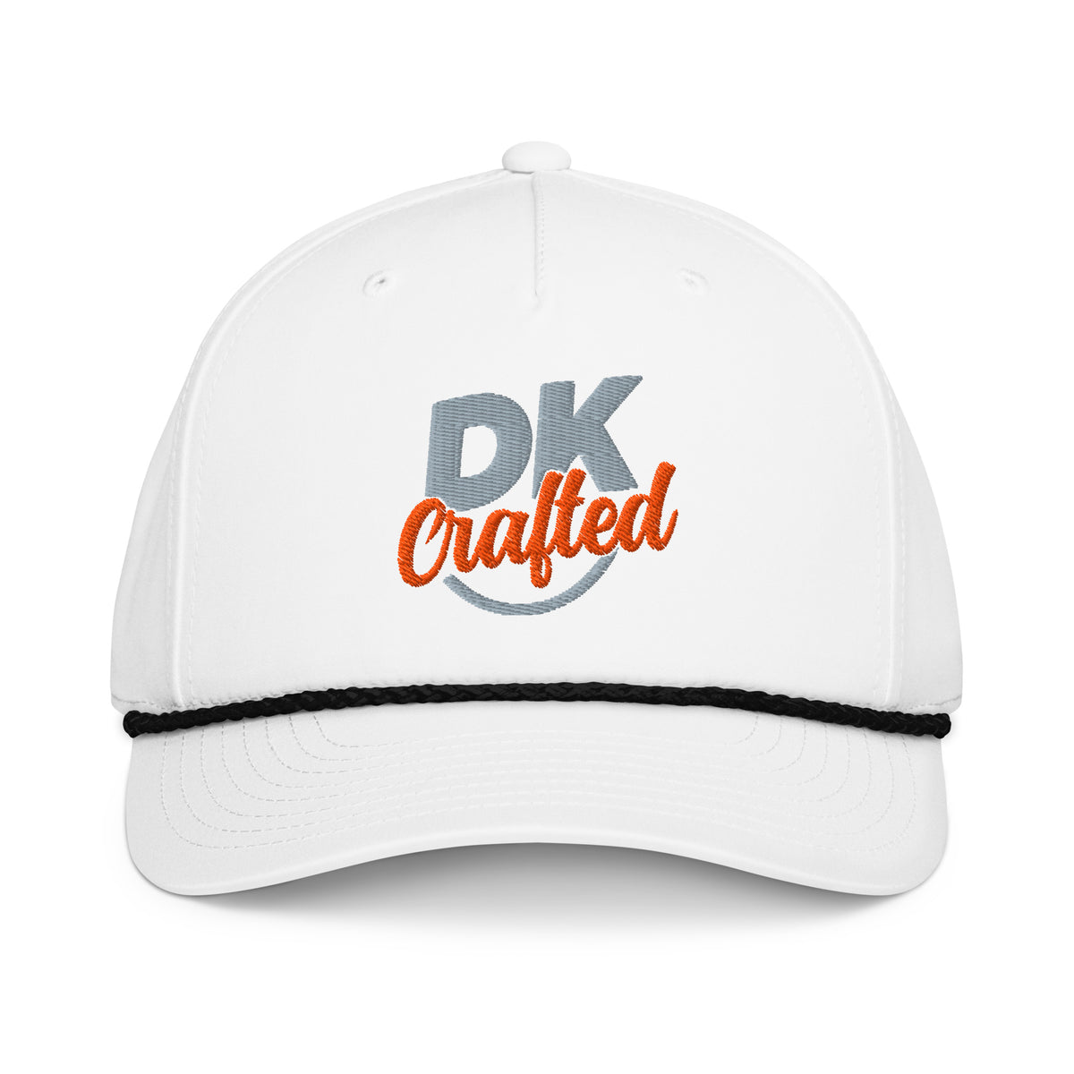 Classic rope cap in White/Black, front view