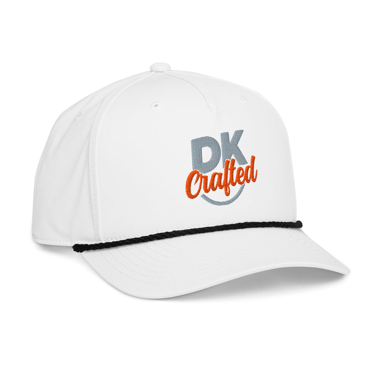 Classic rope cap in White/Black, right front view