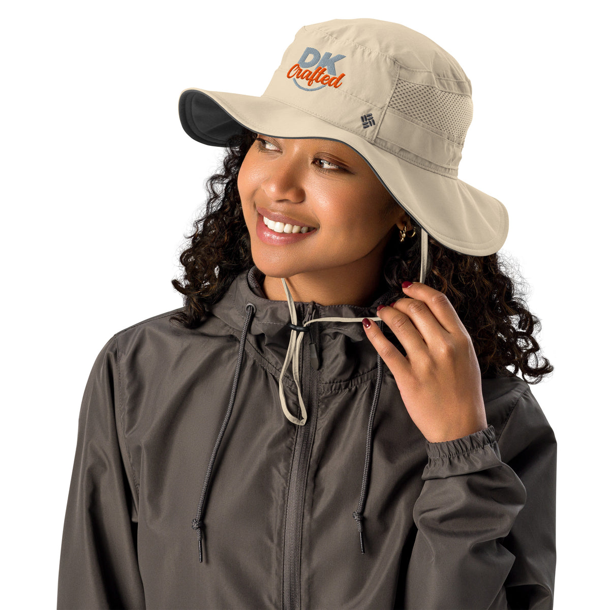 Columbia booney hat in Fossil, front view