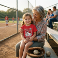 Lugnuts Youth Fan Tee - grandma and granddaughter lifestyle, Bright Red