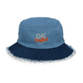 Distressed denim bucket hat in Classic/Light Denim, front view