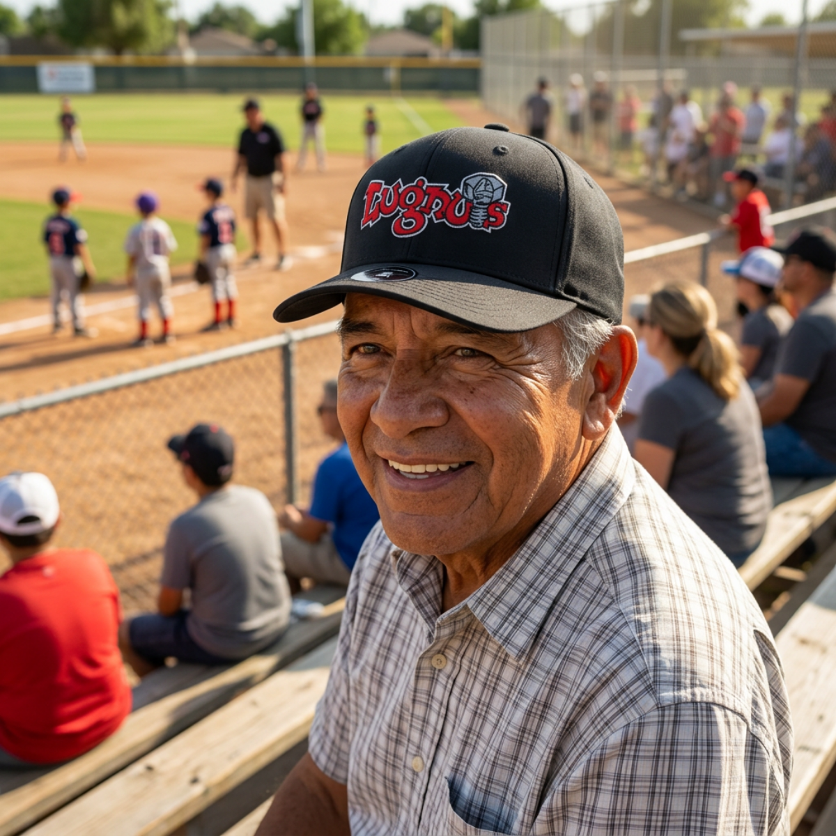 Lugnuts Zapped Blackhawk Cap - Black, in the stands