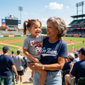 Lugnuts Youth Fan Tee - grandma and granddaughter lifestyle, Silver