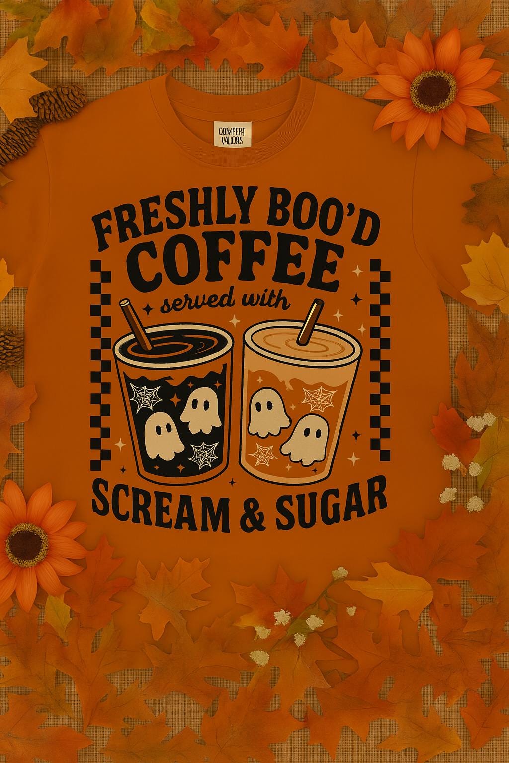 Ghost Iced Coffee Halloween Shirt: Spooky Season Comfort Colors Tee