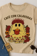 Café con Calaveras Ghost Tee – Comfort Colors Halloween/Day of the Dead T-Shirt