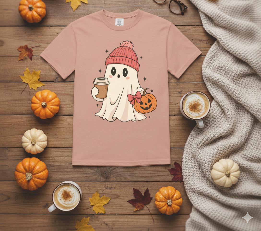 Halloween Ghost, Spooky Season, Fall Coffee Lover Comfort Colors 1717